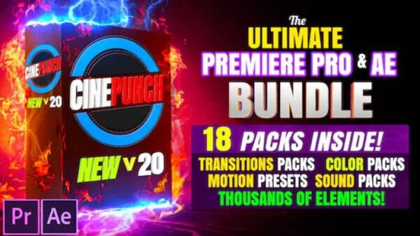 CINEPUNCH BUNDLE v20 ? Transitions I Color LUTs I SFX ? 18 PACKS ? 9999+ Assets